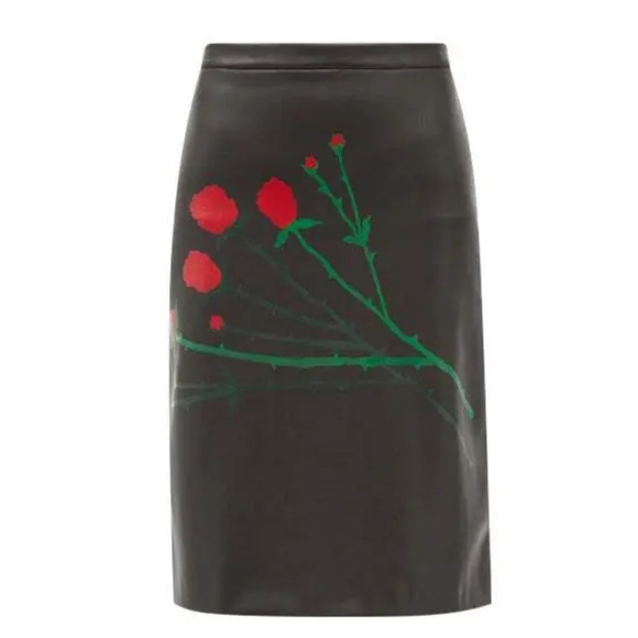 Bernadette Eva Painted Flowers Faux Leather Skirt - Picture 2 of 14